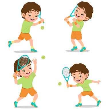 Mutlu Çocuklar Tenis Oynuyor