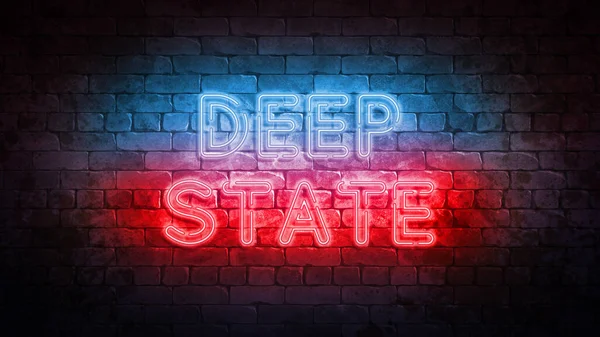 Leuchtreklame Deep State 3D Render — Stockfoto