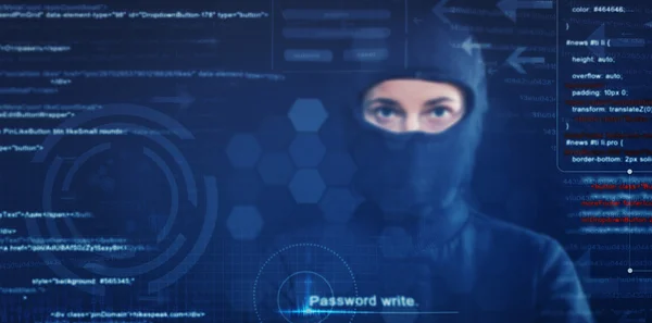 Hacker på jobbet — Stockfoto