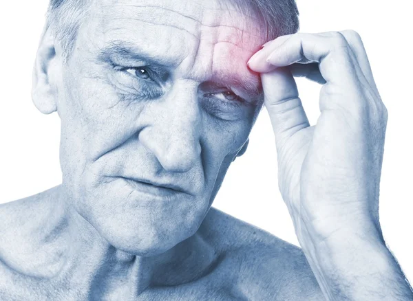 Homem mostrando conceito de dor — Fotografia de Stock