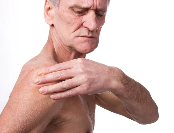 Homem mostrando conceito de dor — Fotografia de Stock