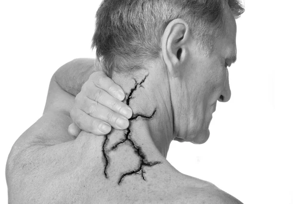 Hombre mostrando concepto de dolor — Foto de Stock