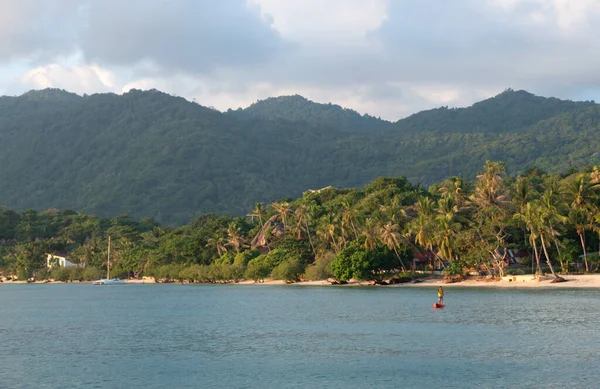 Scena Tropikalnej Plaży Wyspy Koh Phangan Haad Rin Obszarze Koh — Zdjęcie stockowe