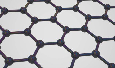 Grafik moleküler ızgara, kristal hücre. 3B görüntüleme