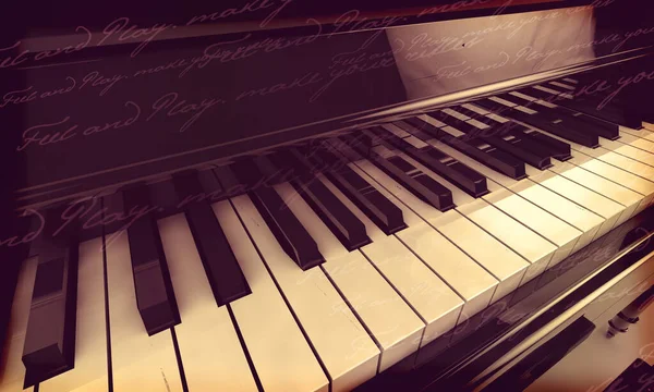 Estilo retro teclas de piano abstracto 3d render — Foto de Stock