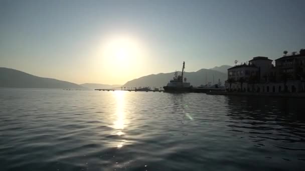 Tivat 'taki Porto Monteregro limanının manzarası — Stok video