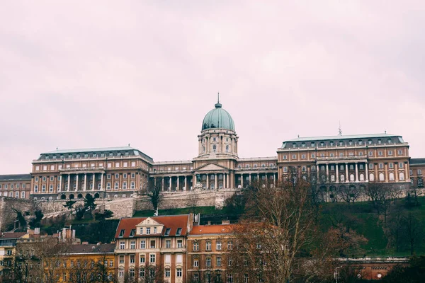 Blick auf den Königspalast in Budapest vor dem Hintergrund der umliegenden Gebäude — Stockfoto