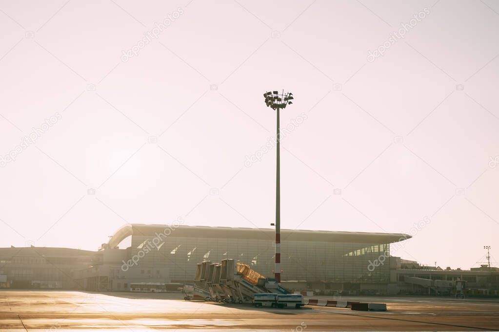 Panoramic view of the airport, travel concept.