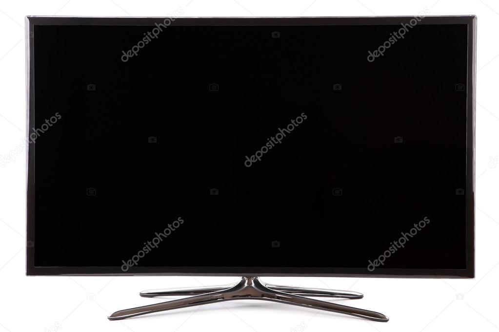 Smart tv widescreen led tv monitor isolated on white 