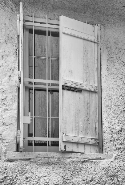 Shutters on Window in Black and White — Stock Photo, Image