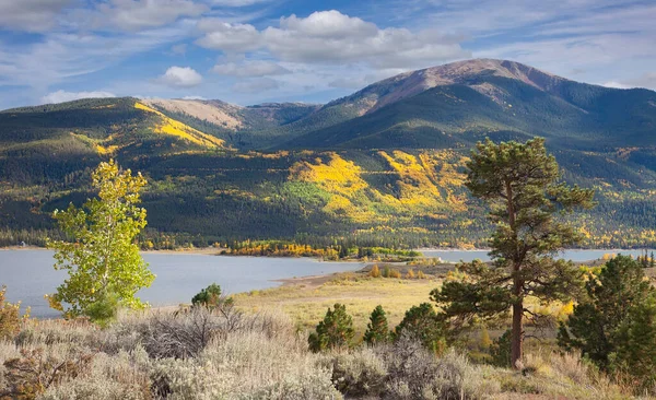 Paesaggio Panoramico Autunno Colorado Dei Laghi Gemelli Delle Montagne Rocciose — Foto Stock