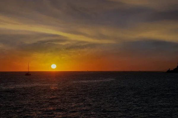 Coucher Soleil Doré Sur Mer Cortez Cabo San Lucas Mexique — Photo