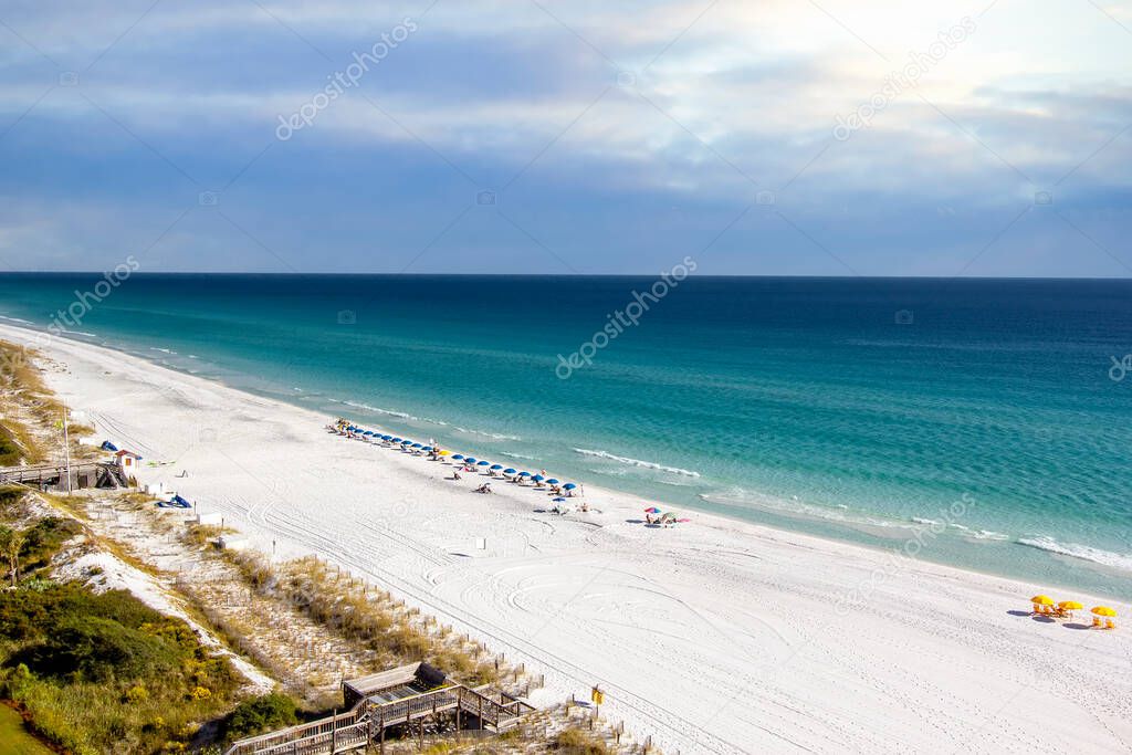 Sunny day on Destin Beach in the Panhandle of Northern Florida