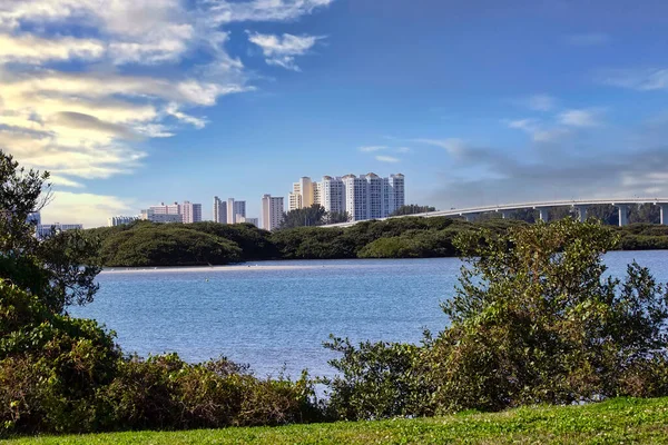 Mexikói Öböl Feletti Híd Floridai Clearwater Beach Felé — Stock Fotó