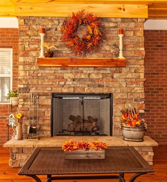 Outdoor Deck with Fireplace — Stock Photo, Image