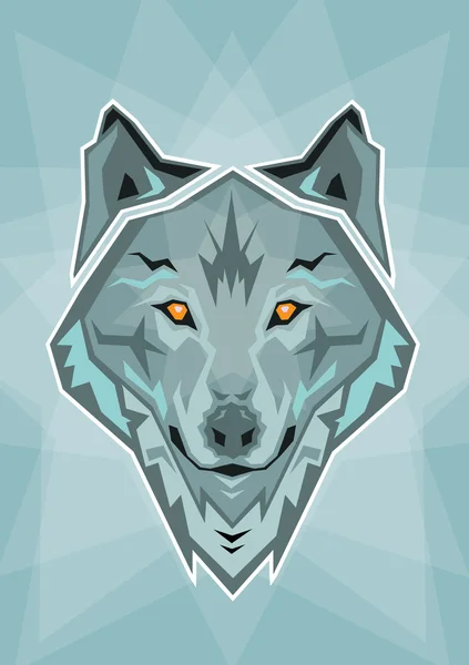 Mascota cabeza de lobo — Vector de stock