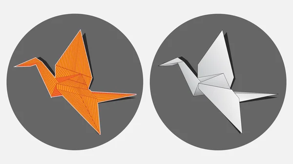 Origami papper fåglar form — Stock vektor