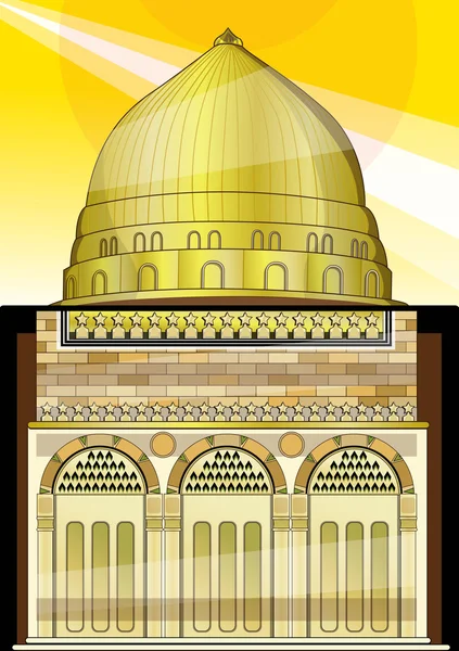 Arany-kupolás mosque — Stock Vector