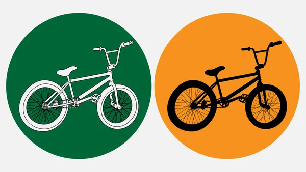 Push bicycle silhouette — Stock Vector
