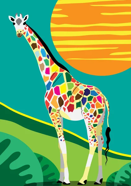 The giraffe animation — Stock Vector