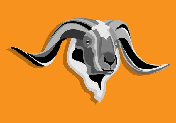 Cabeça cornuda ovelhas —  Vetores de Stock