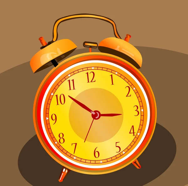 Brightly colored alarm clock — Stock Vector