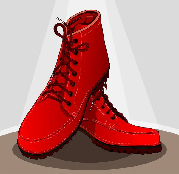 Bright red boots — Stock Vector