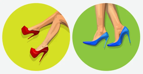 性感的女人脚上的高跟鞋 — 图库矢量图片
