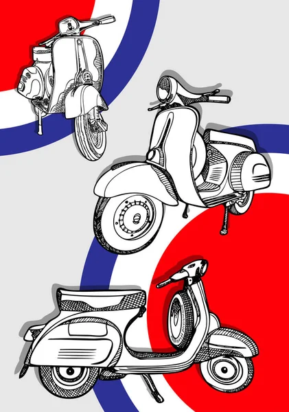 Moto Classique Légendaire Innombrables Souvenirs — Image vectorielle