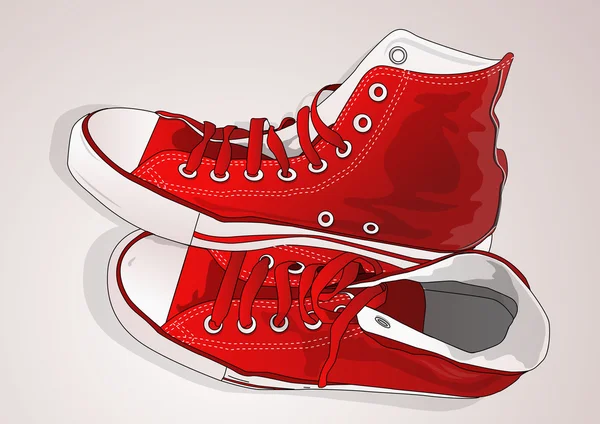 Red sneakers — Stock Vector