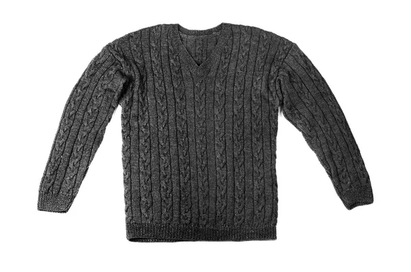 Gray winter pullover — Stockfoto