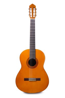 Turuncu akustik gitar izole
