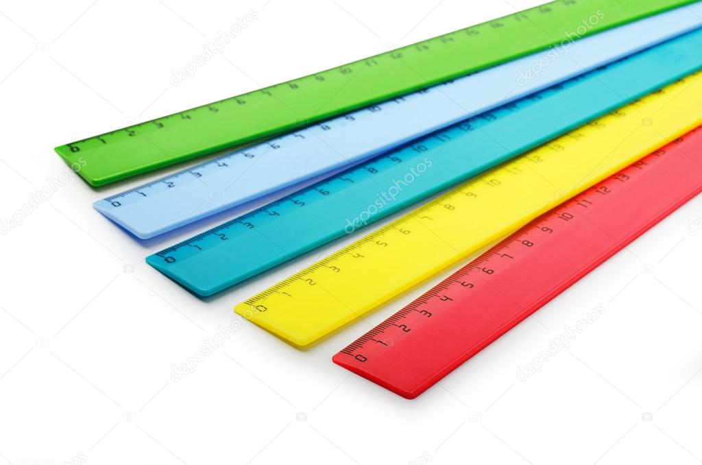 Multicolor plastic rulers