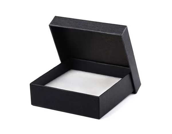 Offene schwarze Geschenkbox — Stockfoto