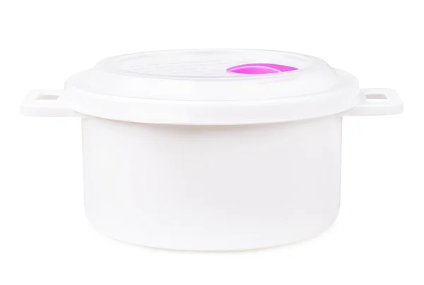 Біла пластикова продовольча коробка — стокове фото