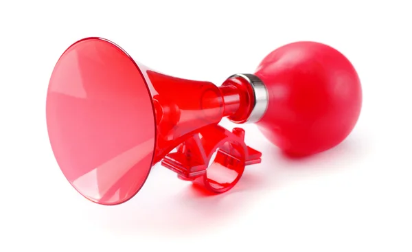 Red bicycle air horn — Stock Photo, Image