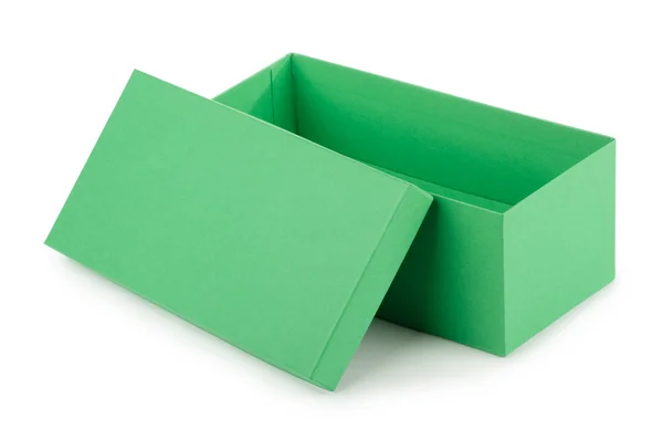 Caixa de papelão verde — Fotografia de Stock