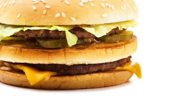 Gran primer plano hamburguesa — Foto de Stock