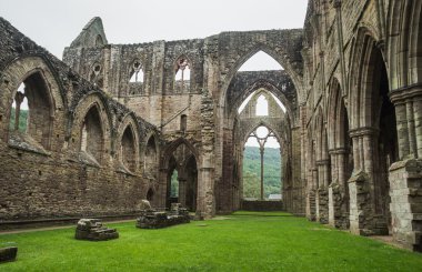Ruins of Tintern Abbey, a former cistercian church from the 12th clipart