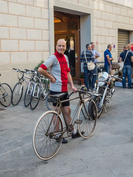 Unidentified participant of L'Eroica, Italy — Stock Photo, Image