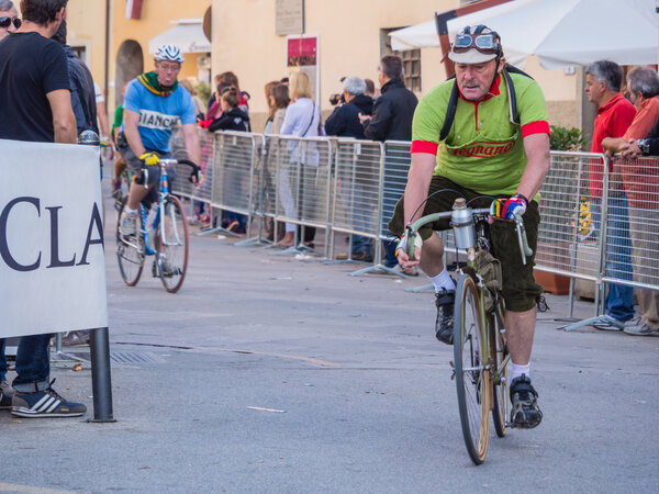Unidentified partipants of L 'Eroica, Italy
