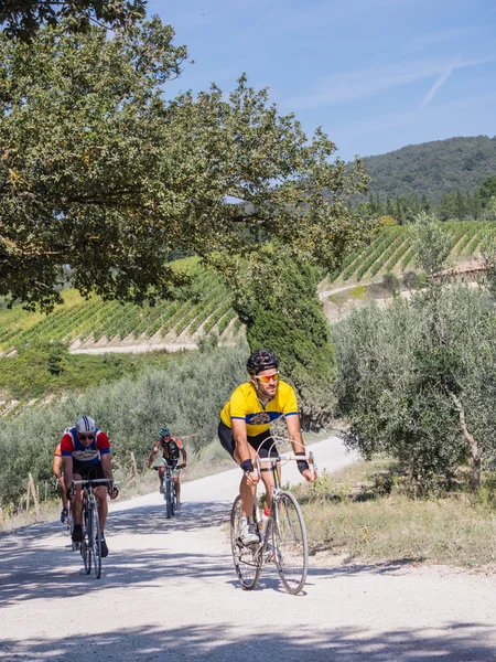 Unbekannte Anhänger der l 'eroica, Italien — Stockfoto