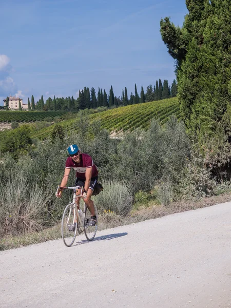 Niet-geïdentificeerde partipant van L'Eroica, Italië — Stockfoto