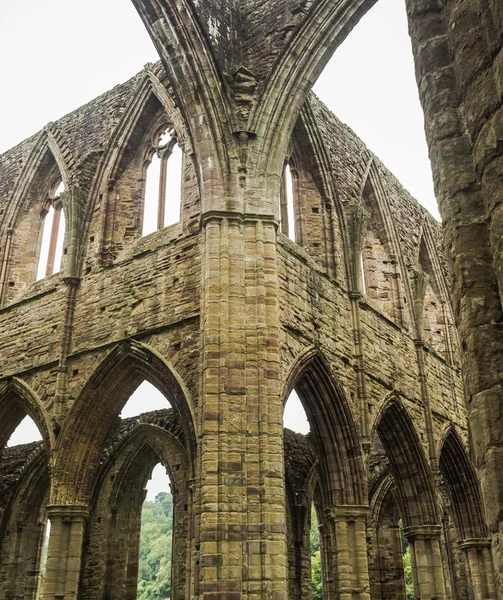 Ruinas de la Abadía de Tintern, una antigua iglesia en Gales — Foto de Stock