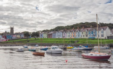 The harbour of the town of Aberaeron  clipart
