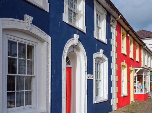 Färgglada hus i Aberaeron, Wales — Stockfoto