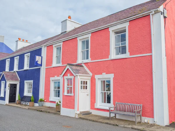 Färgglada hus i Aberaeron, Wales — Stockfoto