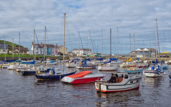 Aberaeron 镇的海港 图库图片