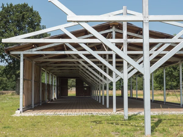 Reconstructed barracks at former Nazi transit camp Westerbork — Stock Photo, Image