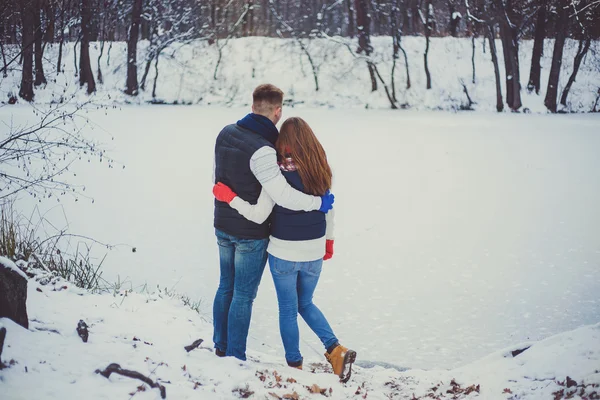 Історія кохання, зима — стокове фото